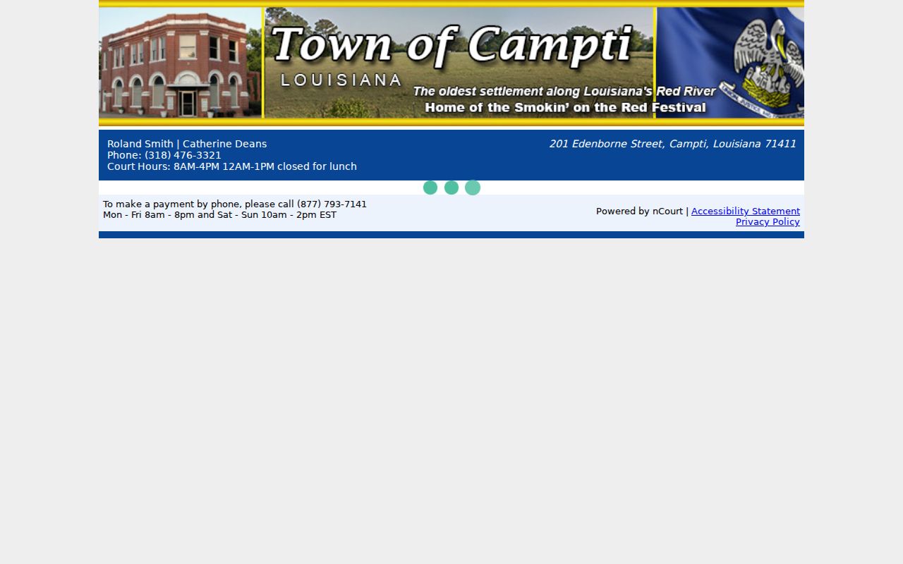 Campti nCourt citation lookup and payment page