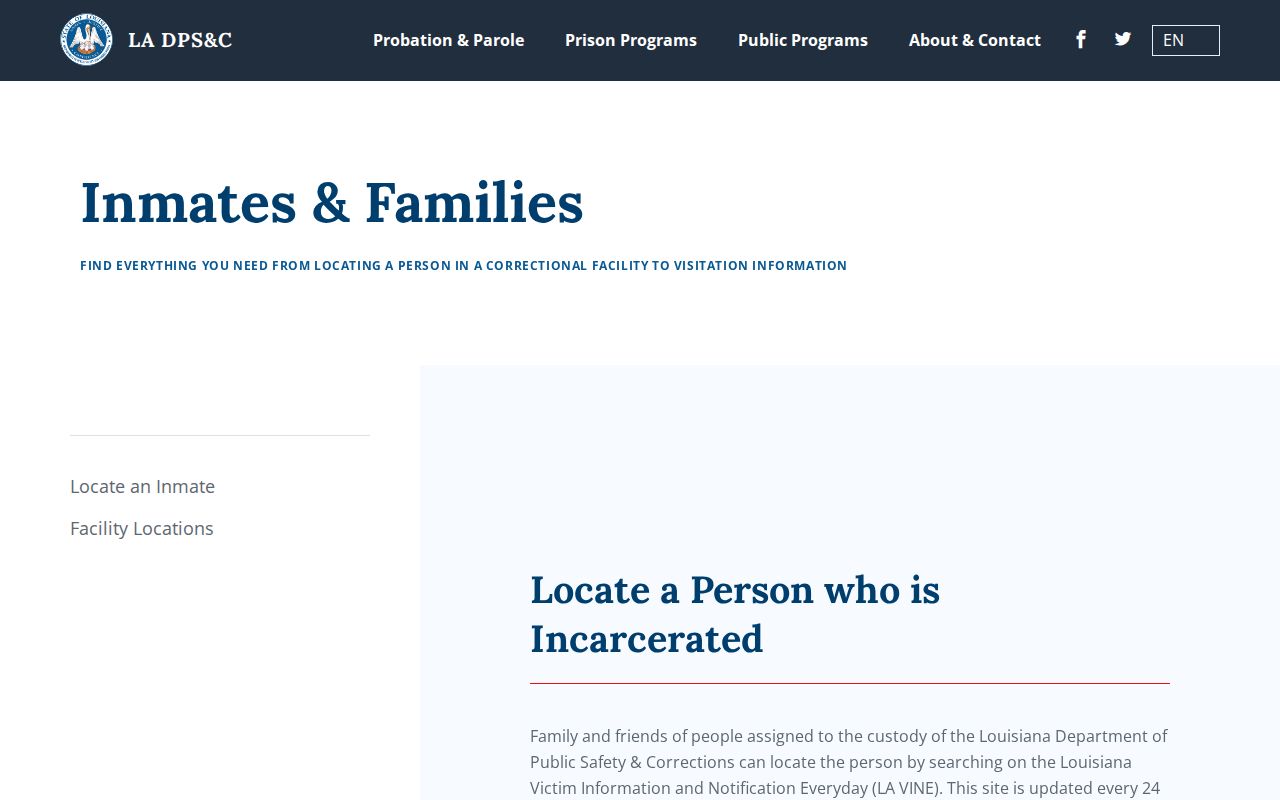 Natchitoches Parish criminal history Louisiana imprisoned person locator