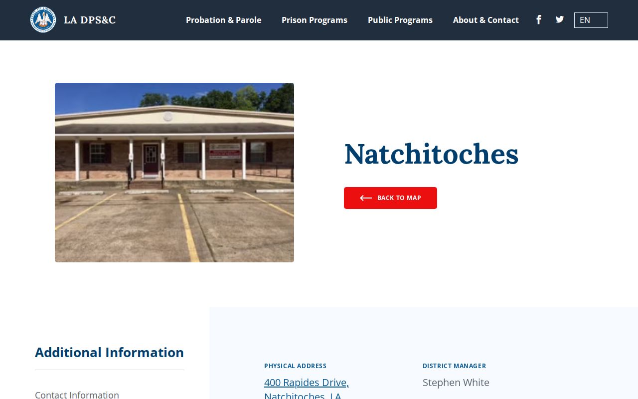 Natchitoches Parish criminal history probation and parole office