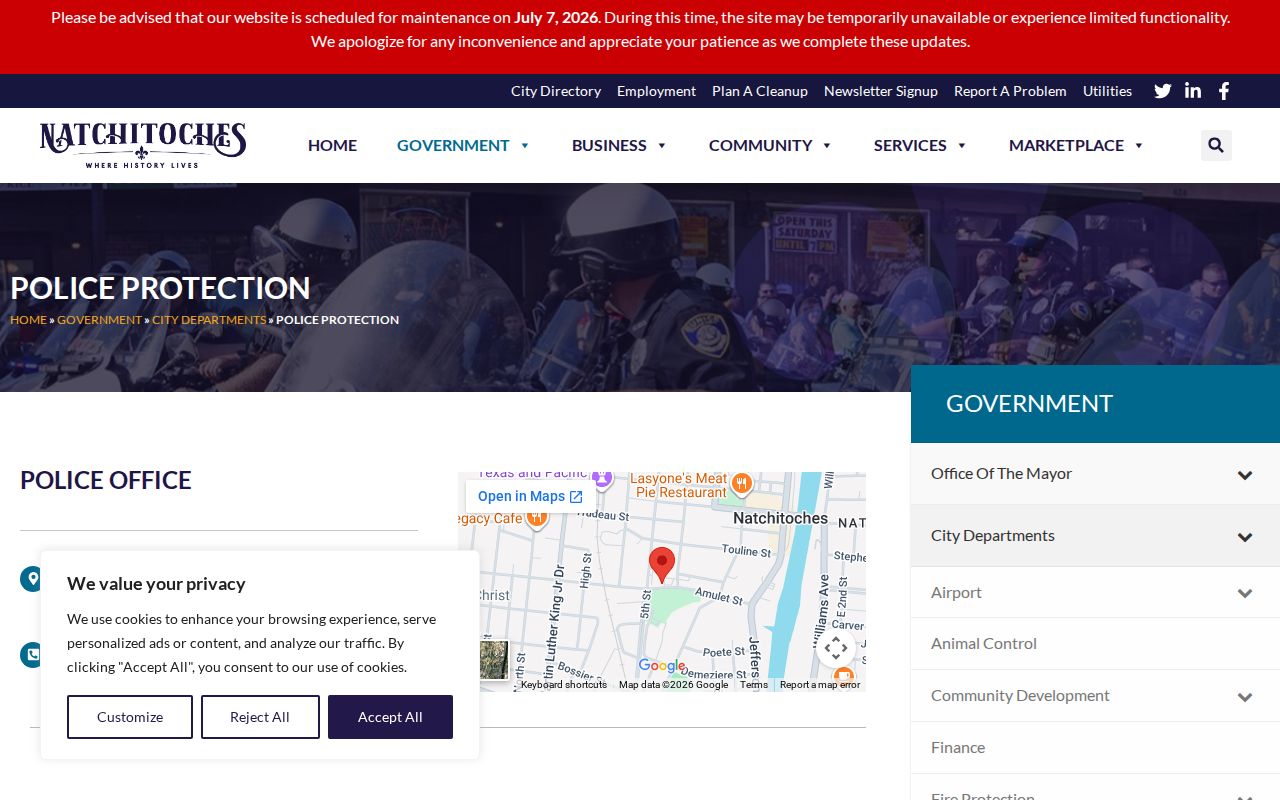 Natchitoches Police Department official profile