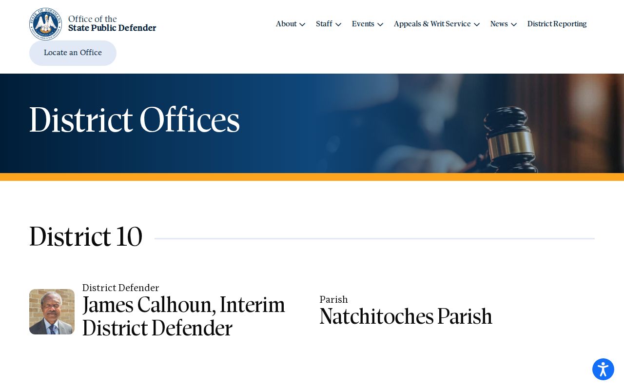 District 10 public defender office serving Natchitoches Parish